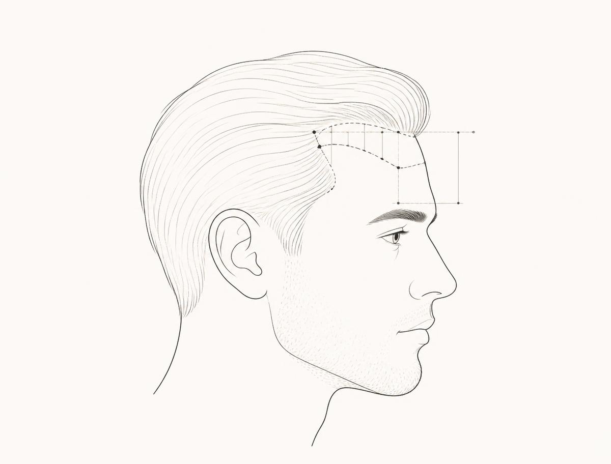 رسم توضيحي لتخطيط خط الشعر